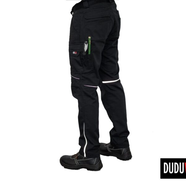 spodnie robocze czarne ze srebrnym